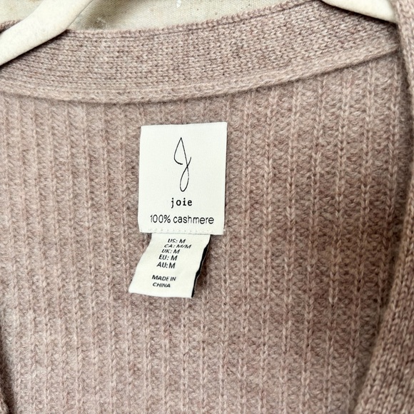 Joie V-Neck 100% Cashmere Ribbed Knit Button Front Cardigan Sweater - Picture 2 of 3